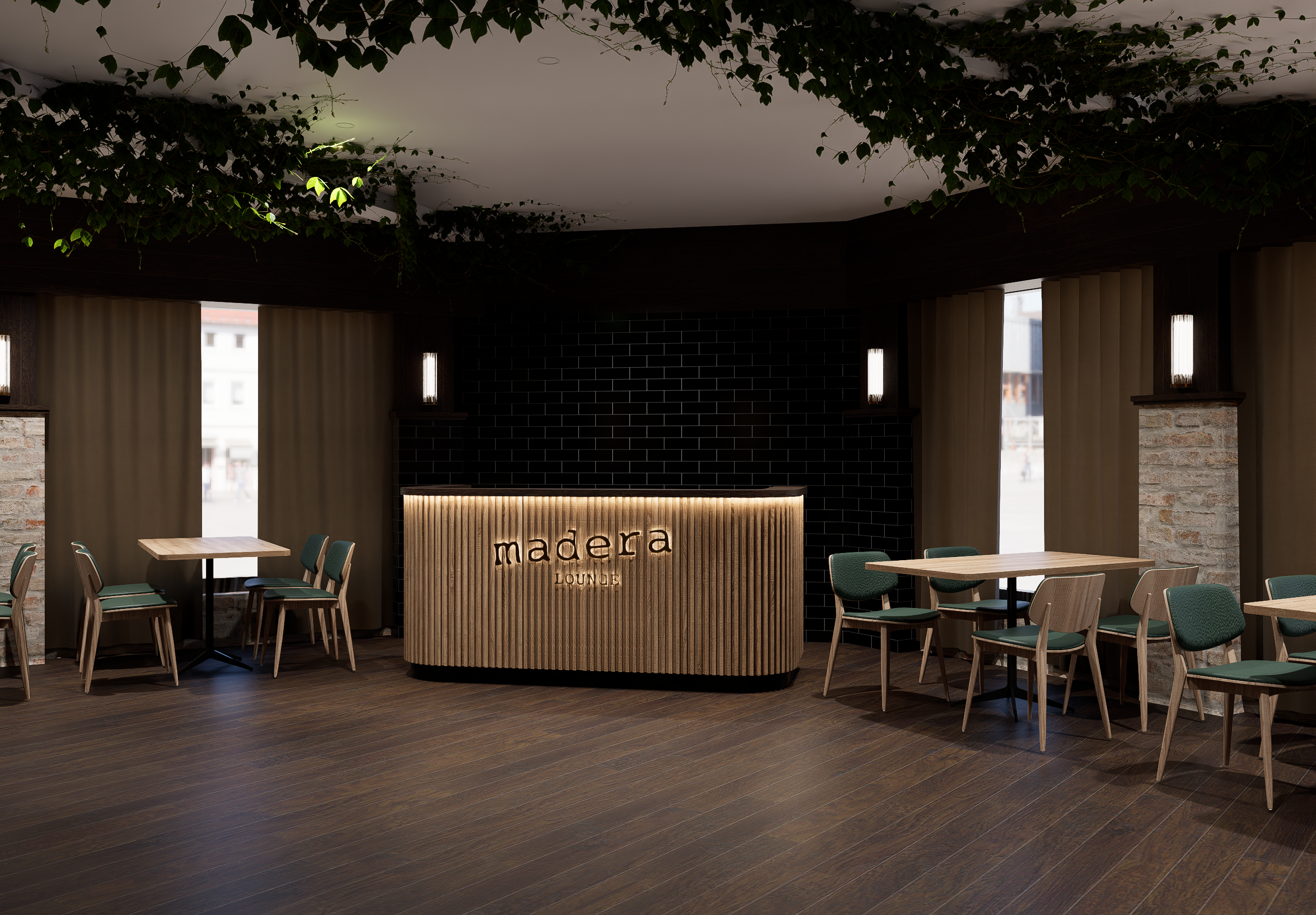 Madera Lounge reception and dining space